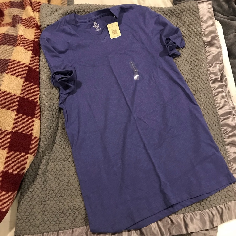 Rustic Blue v neck tee